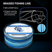 Reaction Tackle Braided Fishing Line - Blue Camo