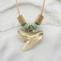 “Emma” Tiger Shark Tooth Necklace – Shoreline Collection - Bronze on Cord