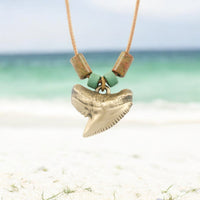 “Emma” Tiger Shark Tooth Necklace – Shoreline Collection - Bronze on Cord