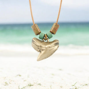 “Emma” Tiger Shark Tooth Necklace – Shoreline Collection - Bronze on Cord
