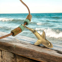 Medium Reef Shark Necklace - Shoreline Collection - Bronze on Cord