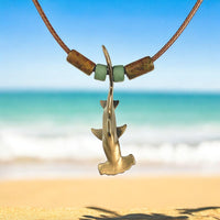 Hammerhead Shark Necklace – Shoreline Collection - Bronze on Cord