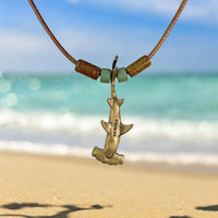 Hammerhead Shark Necklace – Shoreline Collection - Bronze on Cord