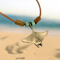 Realistic Manta Ray Necklace – Shoreline Collection – Bronze
