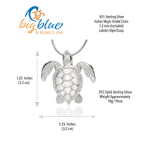 Sea Turtle Necklace –  Sealife Collection - Sterling Silver on Italian Snake Chain