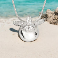 Baby Sea Turtle Hatchling Necklace – "Hope" - Sterling Silver