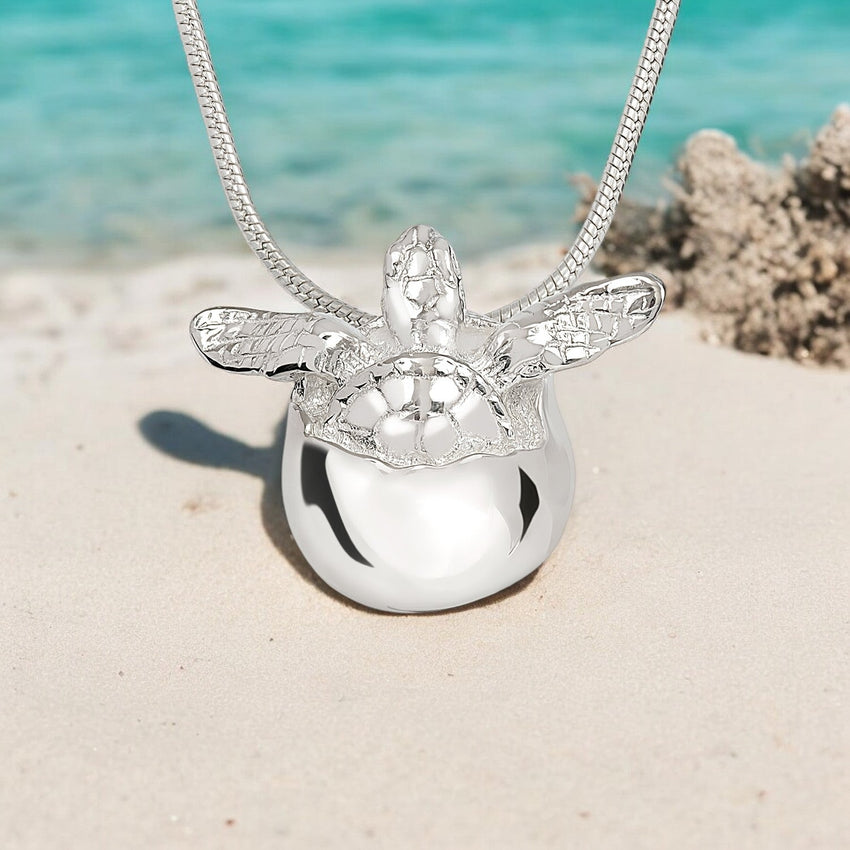 Baby Sea Turtle Hatchling Necklace – "Hope" - Sterling Silver