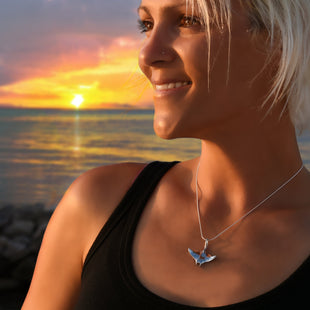 Realistic Manta Ray Necklace – Sea Life Collection – Sterling Silver