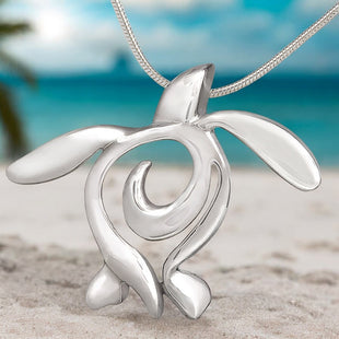Sea Turtle Necklace – Ocean Traveler "Honu" Collection - Sterling Silver