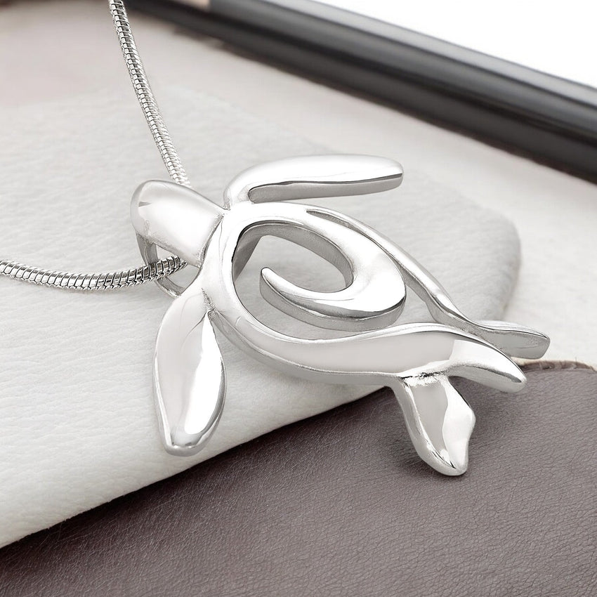 Sea Turtle Necklace – Ocean Traveler "Honu" Collection - Sterling Silver