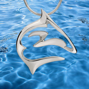 Reef Shark Necklace - "Frenzy" Sterling Silver
