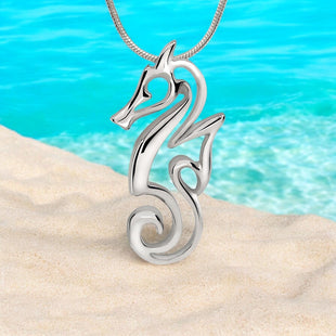 Seahorse Necklace - "Polo" - Sterling Silver