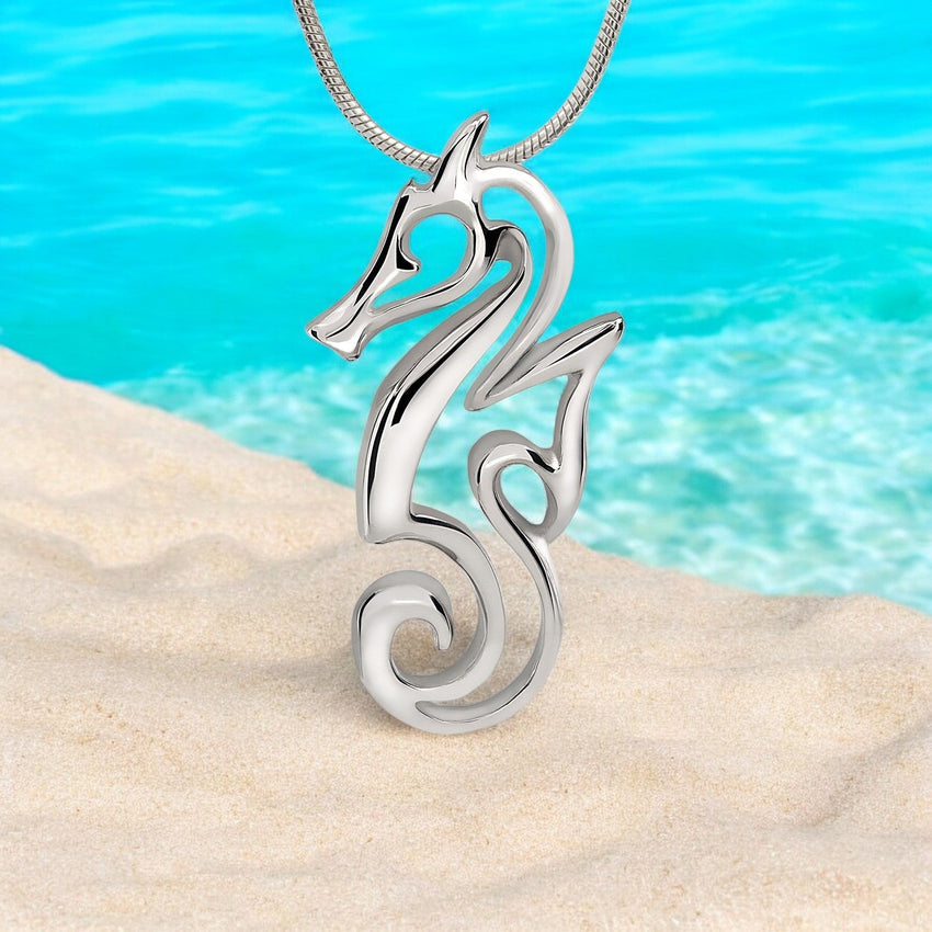 Seahorse Necklace - "Polo" - Sterling Silver