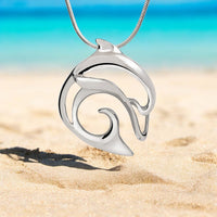 Dolphin Pendant Necklace – “Flipper” – Sterling Silver