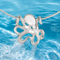 Octopus Pendant Necklace – "Leggs" - Sterling Silver on Omega Chain