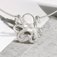 Octopus Pendant Necklace – "Leggs" - Sterling Silver on Omega Chain