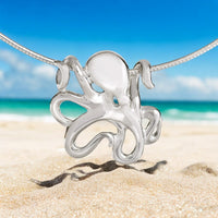 Octopus Pendant Necklace – "Leggs" - Sterling Silver on Omega Chain