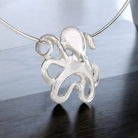 Octopus Pendant Necklace – "Leggs" - Sterling Silver on Omega Chain