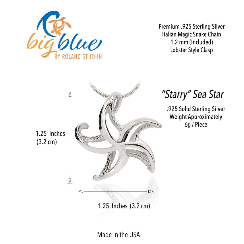 Starfish Necklace – "Starry" – Sterling Silver