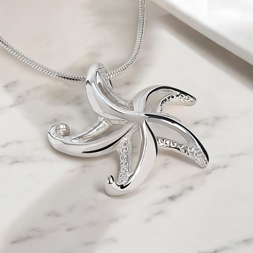 Starfish Necklace – "Starry" – Sterling Silver