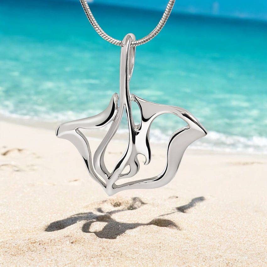 Stingray Necklace - "Ray" -  Sterling Silver