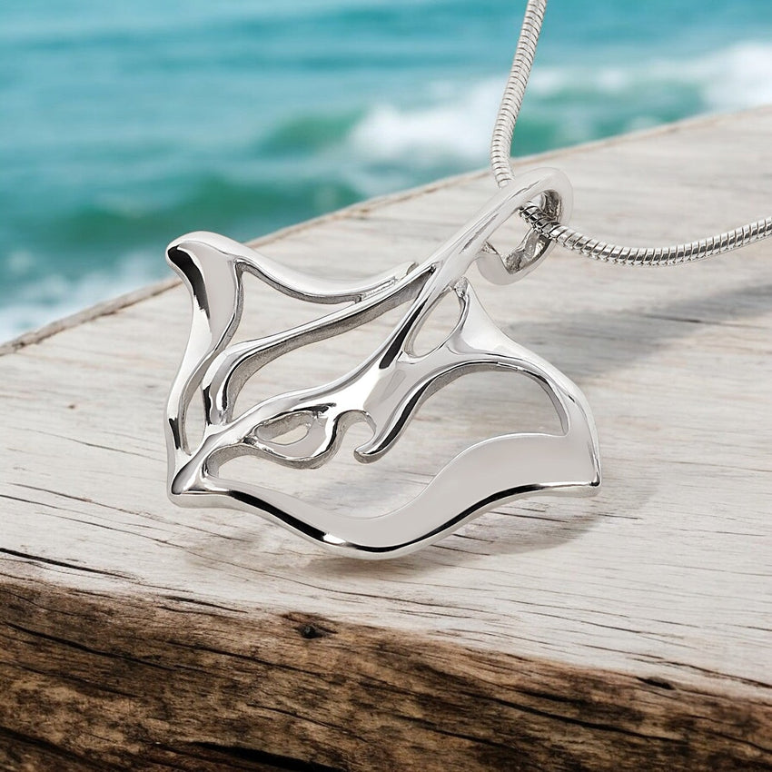 Stingray Necklace - "Ray" -  Sterling Silver