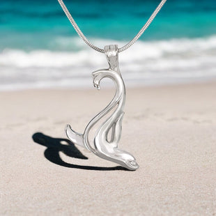 Sea Lion Necklace – "Salty" - Sterling Silver on Snake Chain