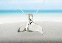Whale Tail Pendant – Sealife Collection - Sterling Silver on Snake Chain
