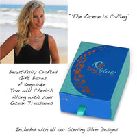 Ocean Wave Heart Hoop Earrings – Ocean Wave Heart Collection - Sterling Silver