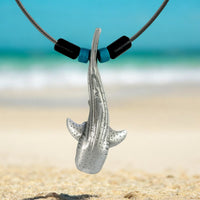 Whale Shark Necklace – Realistic Sealife Collection - Pewter with Ceramic Beads