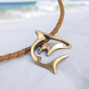 Reef Shark Necklace – "Frenzy" – Bronze on Cord