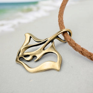 Stingray Cord Necklace - "Ray" - Bronze