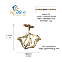 Stingray Cord Necklace - "Ray" - Bronze