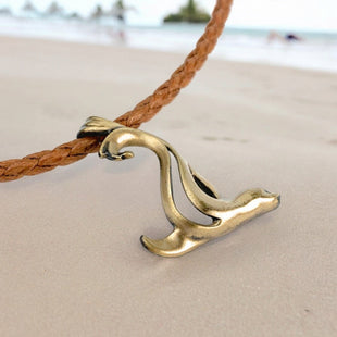Sea Lion Pendant Necklace – "Salty" – Bronze on Cord