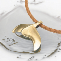 Whale Tail Pendant – Sealife Collection - Bronze on Cotton Cord