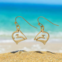 Shark Drop Earrings - "Frenzy" - Bronze