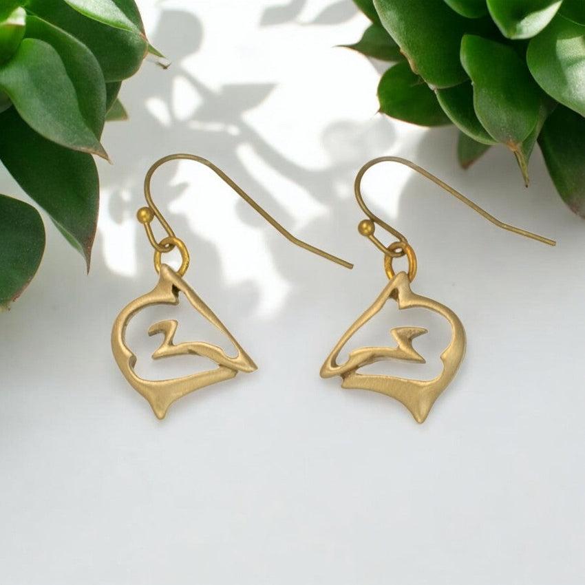 Shark Drop Earrings - "Frenzy" - Bronze