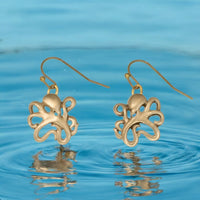 Octopus Drop Earrings - "Leggs" - Bronze