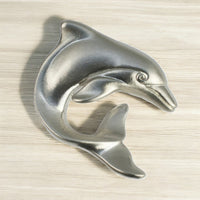 Dolphin Drawer Pull/Knob – Home Decor – Pewter with Nickel or Brass Finish