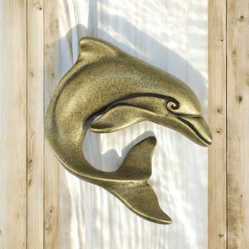Dolphin Drawer Pull/Knob – Home Decor – Pewter with Nickel or Brass Finish