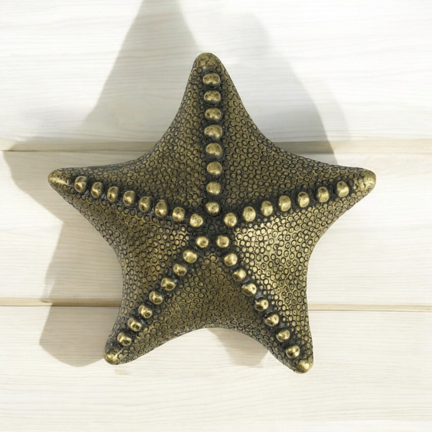 Starfish Drawer Pull/Knob – Home Decor – Pewter with Nickel or Brass Finish