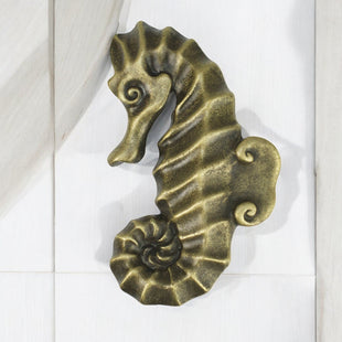 Seahorse Drawer Pull/Knob – Home Decor – Pewter with Nickel or Brass Finish