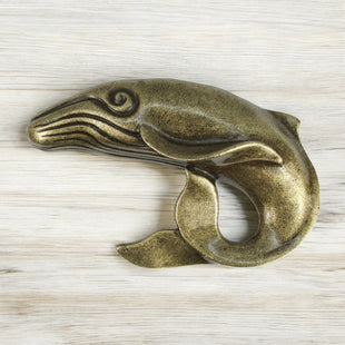 Whale Drawer Pull/Knob – Home Decor – Pewter with Nickel or Brass Finish