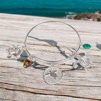 Sea Turtle Adjustable Charm Bracelet – I Love Collection - Silver Sterling