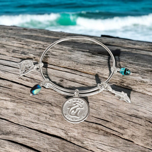 Reef Shark Adjustable Charm Bracelet – I Love Collection - Sterling Silver