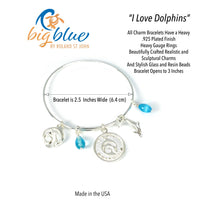 Dolphin Adjustable Charm Bracelet – I Love Collection - Sterling Silver