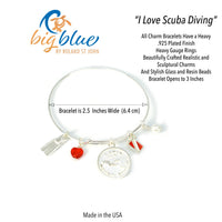 Scuba Diving Adjustable Charm Bracelet – I love Collection - Sterling silver Centerpiece