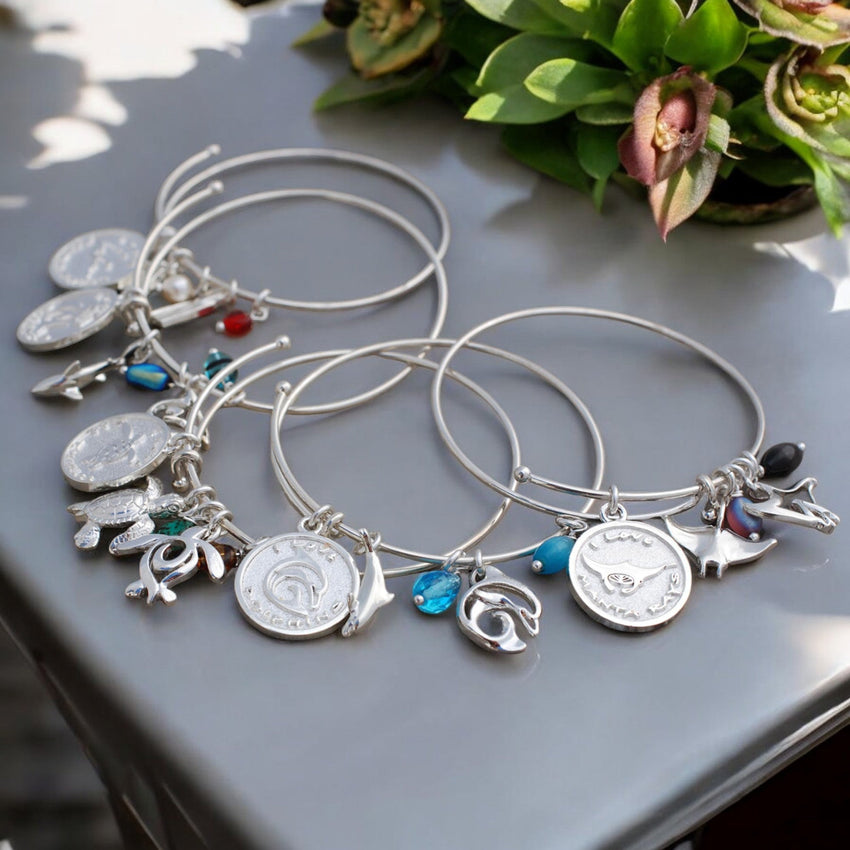 Scuba Diving Adjustable Charm Bracelet – I love Collection - Sterling silver Centerpiece