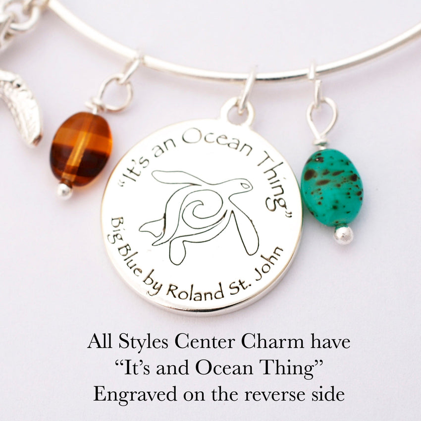 Sea Turtle Adjustable Charm Bracelet – I Love Collection - Silver Sterling