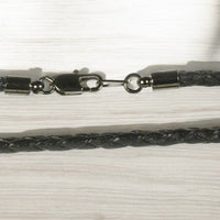 Braided Cotton Cord with  Black Finish Clasp - 3mm